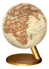 wereldbol 15 cm bruin verlicht