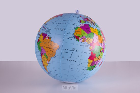 wereldbol opblaasbaar blauw