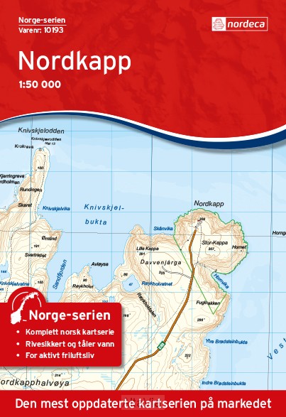 noordkaap 1/50 000 nordkapp noorwegen
