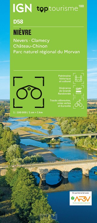 NIEVRE 1/100000 FIETSKAART nevers morvan