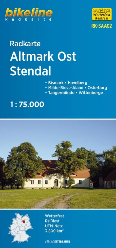 Altmark Oost Stendal fietskaartAltmark Est Stendal carte cyclisteAltmark East Stendal cycle map