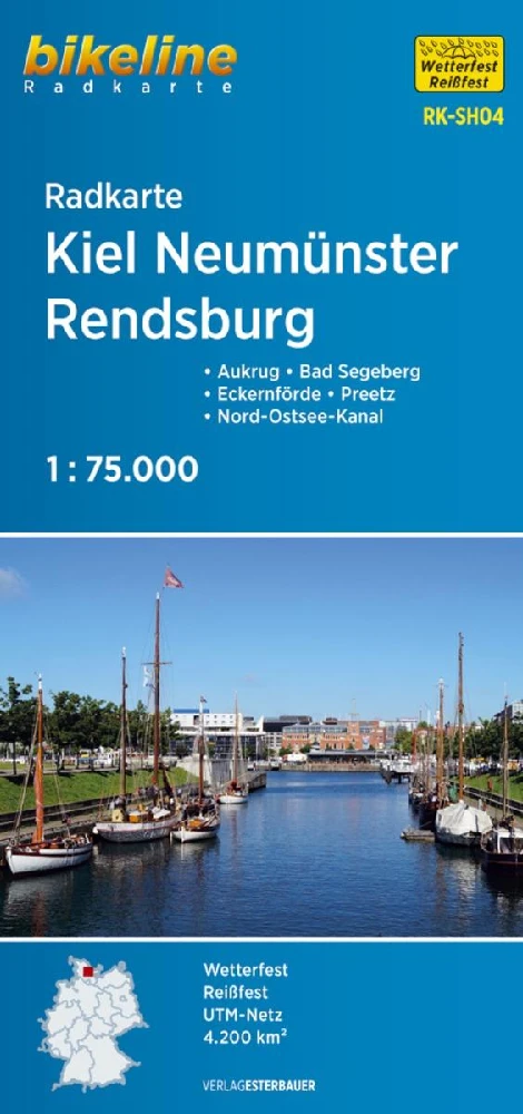Kiel Neumünster Rendesburg fietskaartKiel Neumünster Rendesburg carte cyclisteKiel Neumünster Rendesburg cycling map