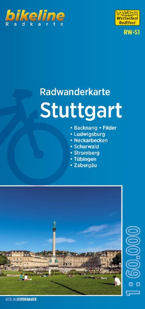 Stuttgart fietstourkaartStuttgart cyclo-tour carteStuttgart cycling tour map