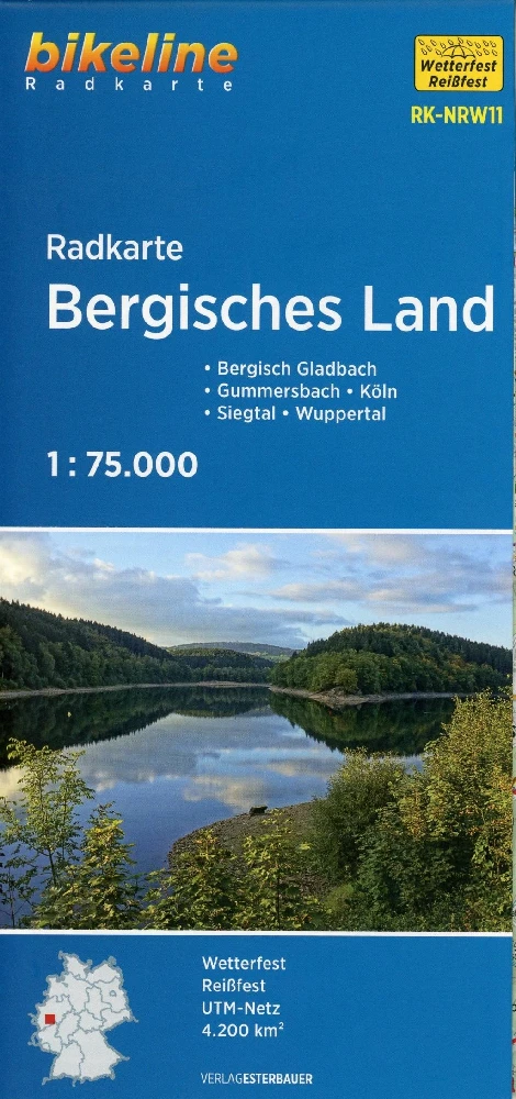 Bergisches Land fietskaartBergisches Land carte cyclisteBergisches Land cycle map