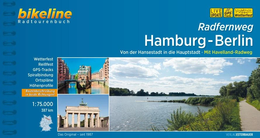 hamburg berlijn 387km 1/75 000