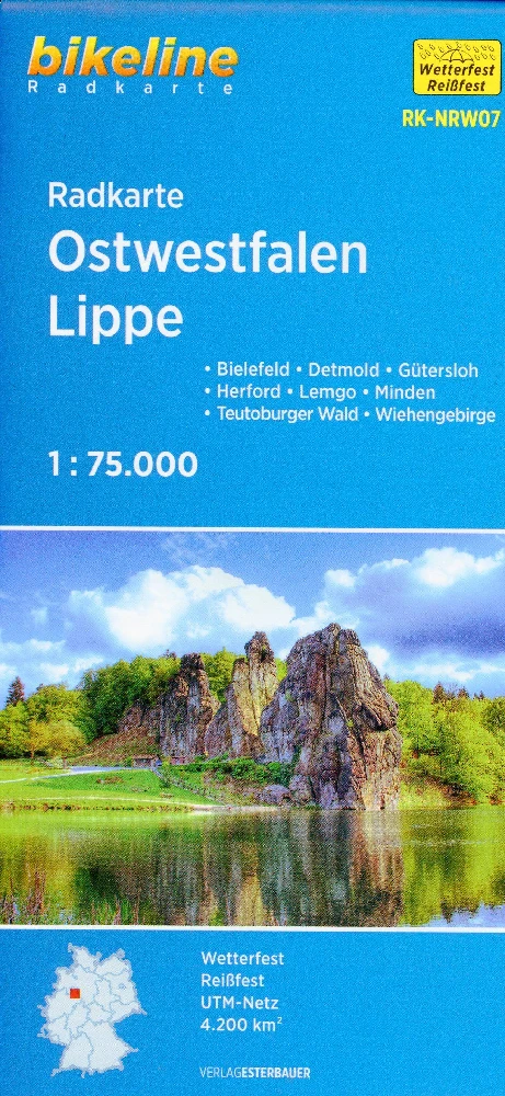 Ostwestfalen Lippe fietskaartOstwestfalen Lippe carte cyclisteOstwestfalen Lippe cycle map