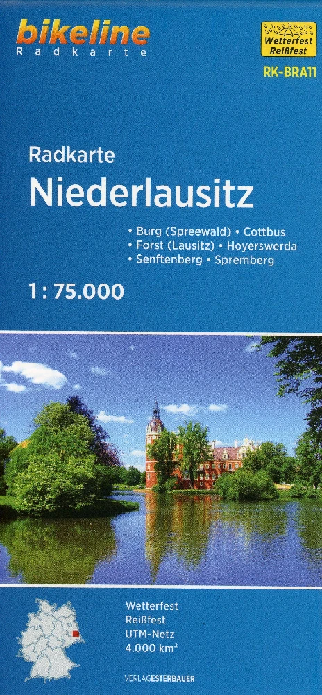 Niederlausitz fietskaartNiederlausitz carte cyclisteNiederlausitz cycle map