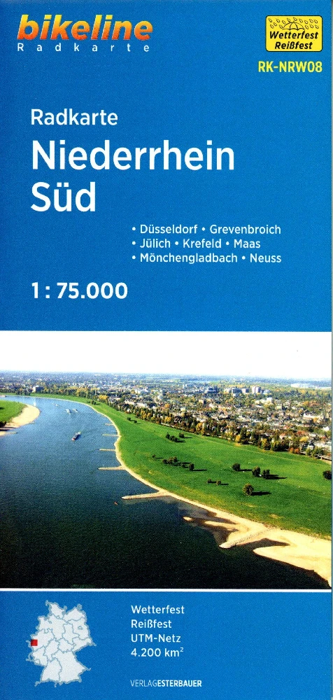 Niederrhein Zuid fietskaartNiederrhein Sud carte cyclisteNiederrhein South cycle map