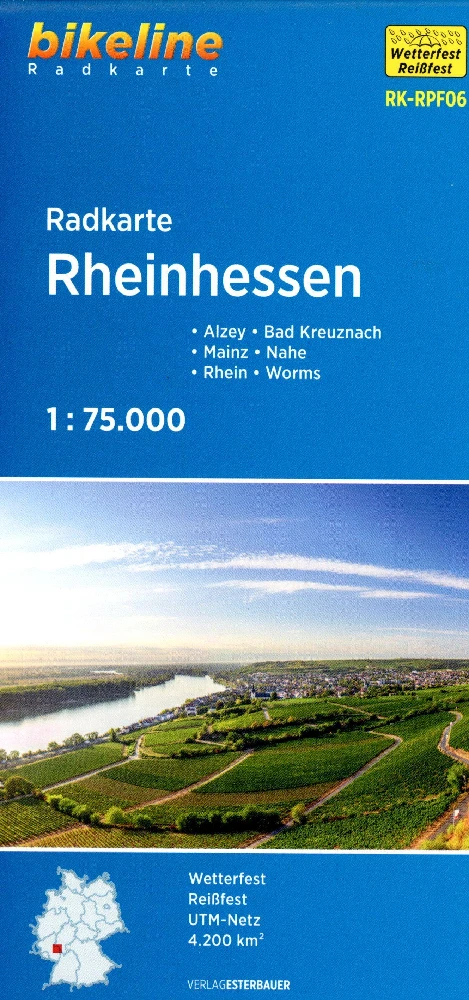 Rheinhessen fietskaartRheinhessen carte cyclisteRheinhessen cycle map