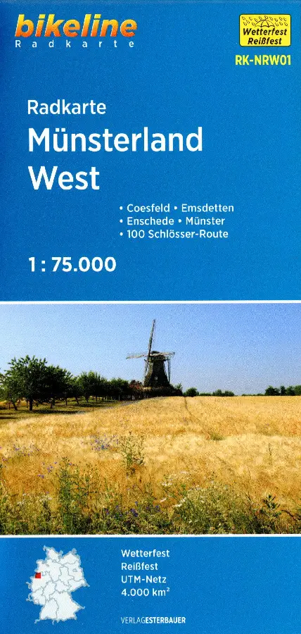 Münsterland West fietskaartMünsterland Ouest carte cyclisteMünsterland West cycling map