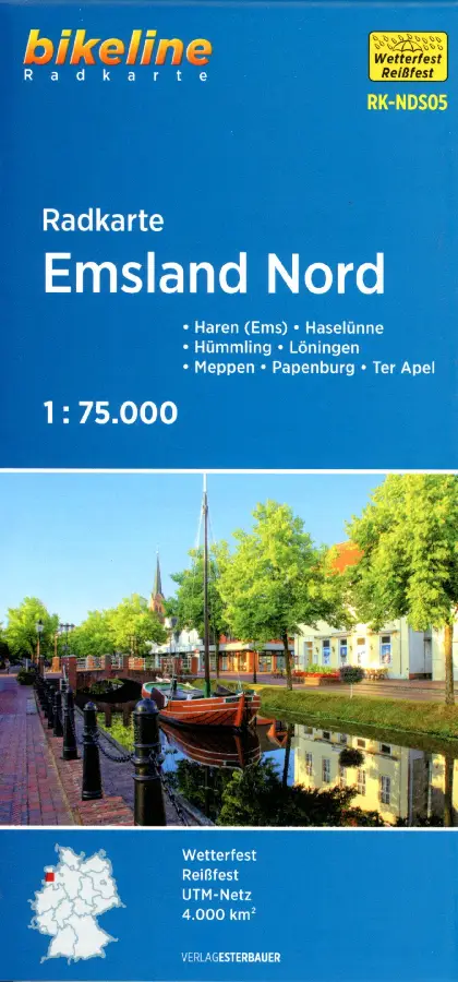 Emsland Noord fietskaartEmsland nord carte cyclisteEmsland North cycle map