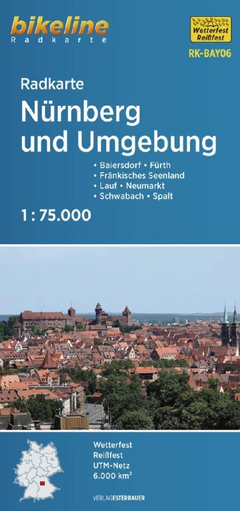 Nürnberg & omgeving  fietskaartNürnbergt & environs carte cyclisteNürnberg & surroundings cycle map