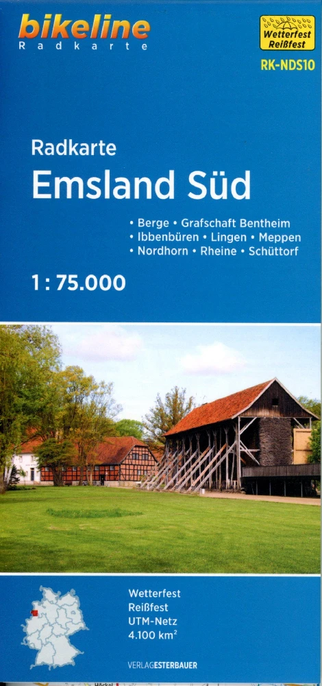 Emsland Zuid fietskaartEmsland Sud carte cyclisteEmsland South cycling map