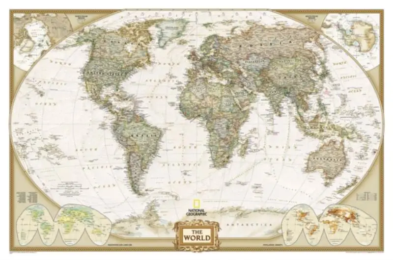 World pol. plano gepl. antiek 1/36mil